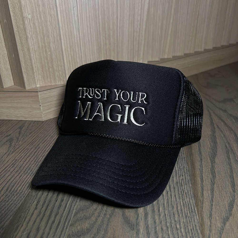 Premonition Goods Black Trucker Hat
